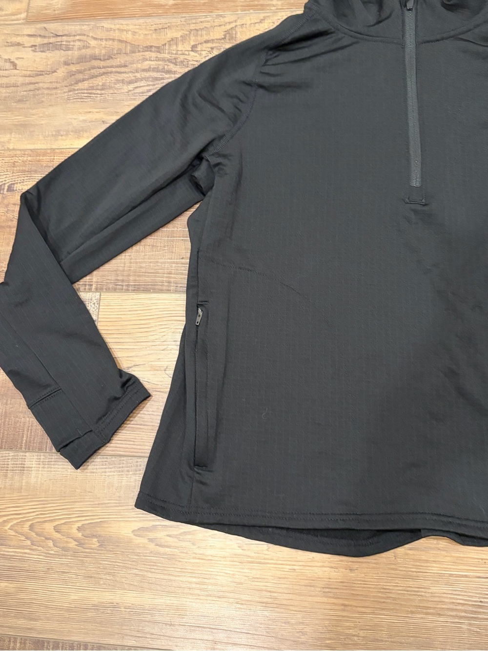 Carhartt Force Relaxed fit Black Hooded 3/4 zip Pullover Zip pockets Sz Lg EUC - Picture 3 of 11